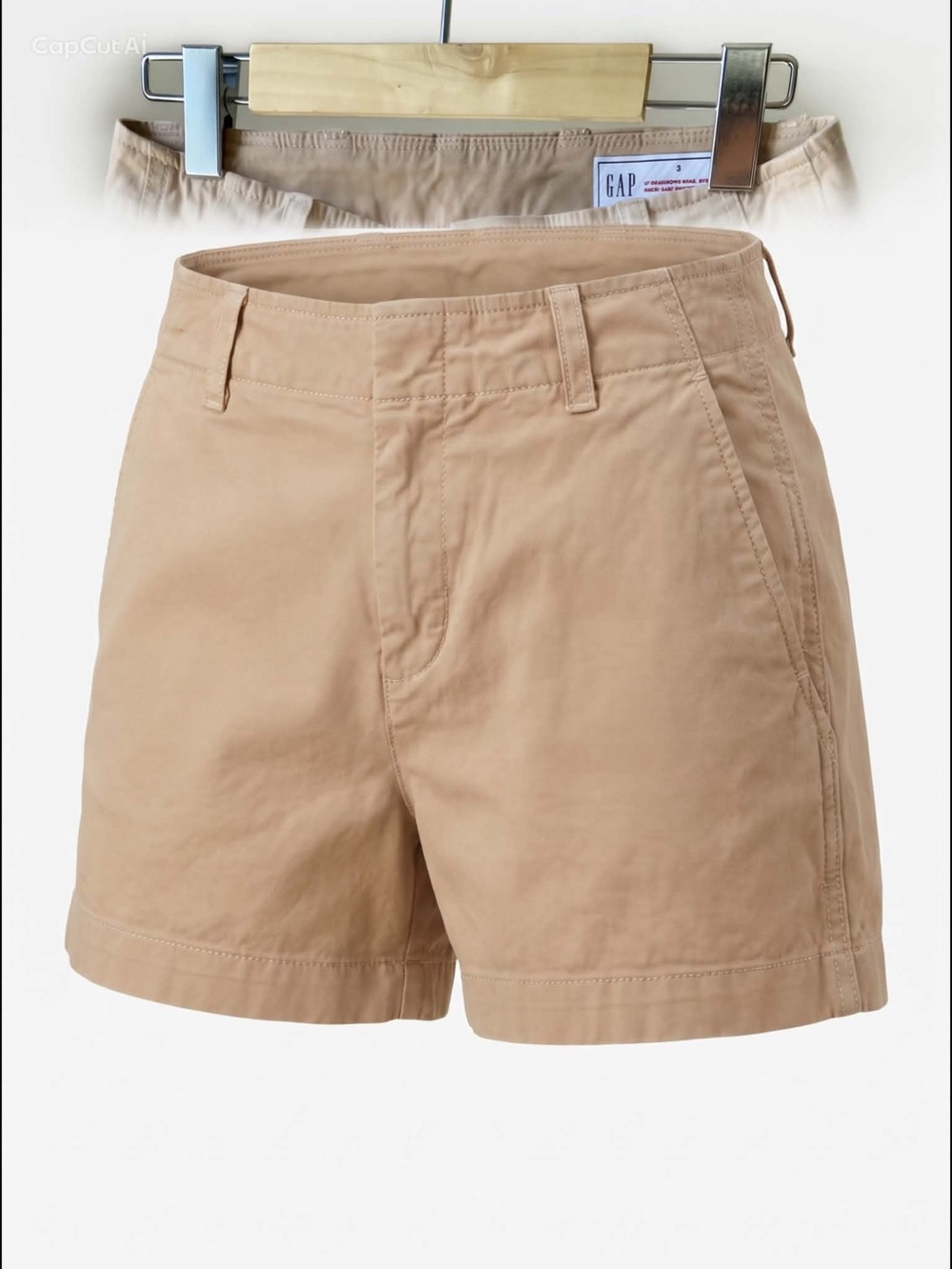 GAP Women's Tan Cotton Chino Bermuda Shorts